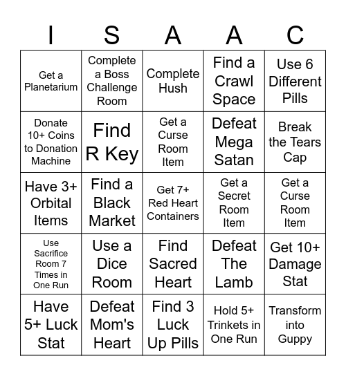 ISAAC BINGO (ai) Bingo Card