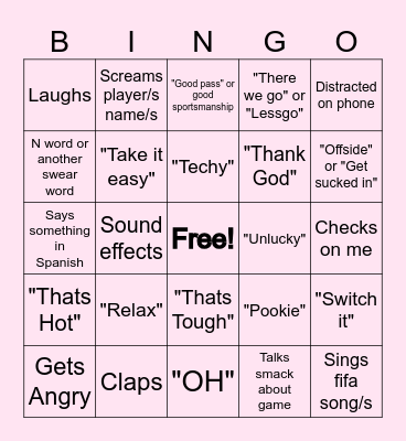 Fifa Bingo Card