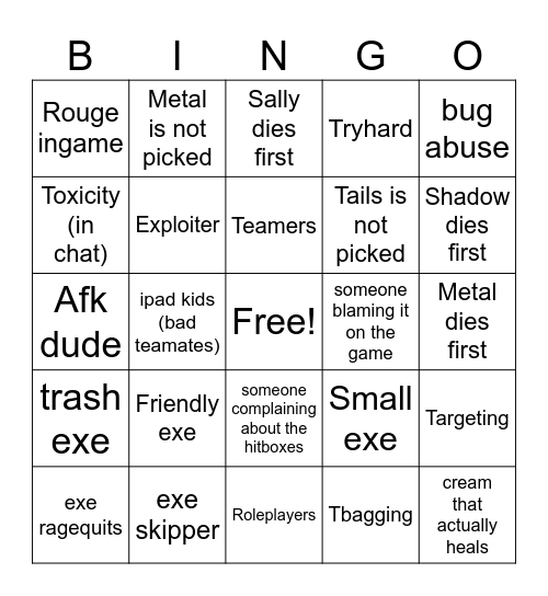 TD bingo Card