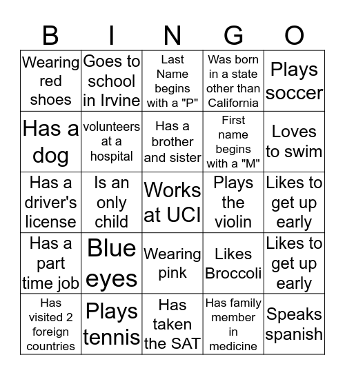 SHE 2016 Bingo Card
