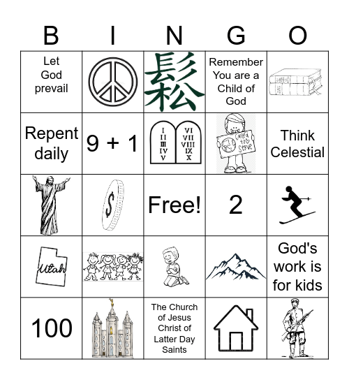 President Nelson Bingo Card