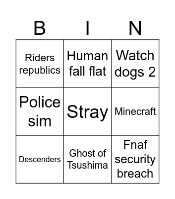 Platinum trophy bingo Card