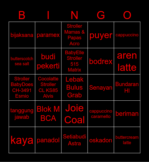 ucok's Bingo Card