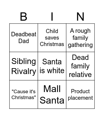 Christmas Film Bingo Card