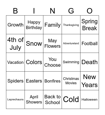 Book Bingo Card