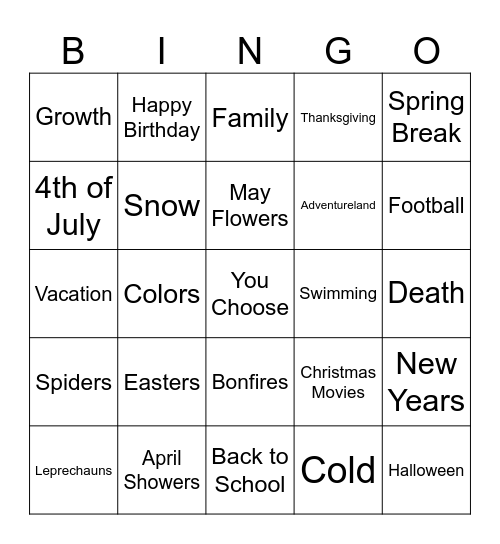 Book Bingo Card