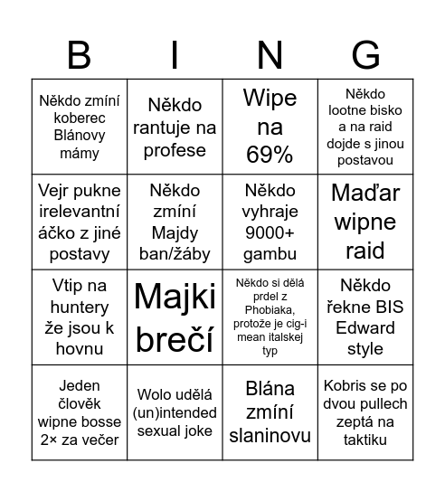 Ez wolves bingo Card