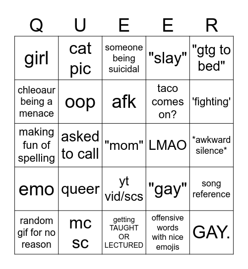 GC BINGO Card