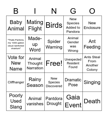 Ants Canada Bingo Card