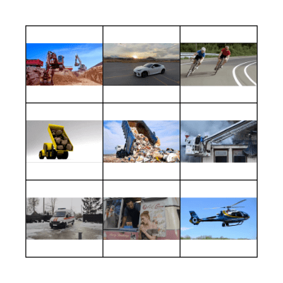 ABC Vehicles Bingo Card