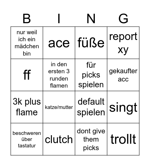 Didi Bingo Card