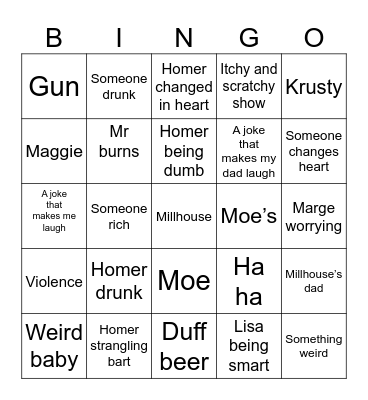 Sampson’s Bingo Card