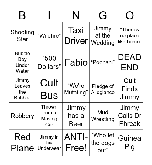 Bubble Boy - Round 3 Bingo Card