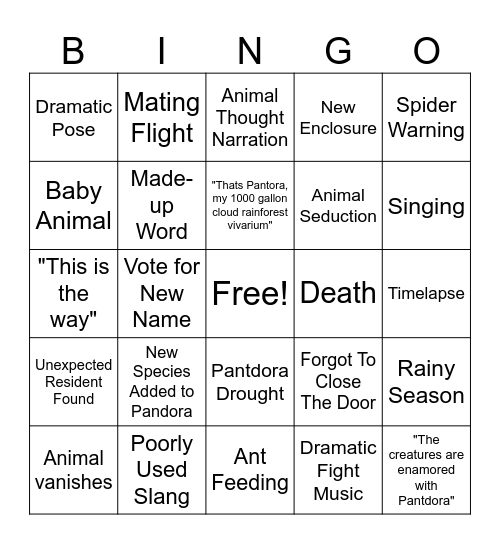 Ants Canada Bingo Card