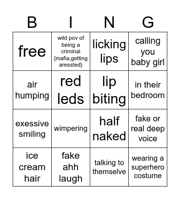 tiktok thirst trap bingo Card