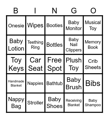 Gender Reveal Bingo Card