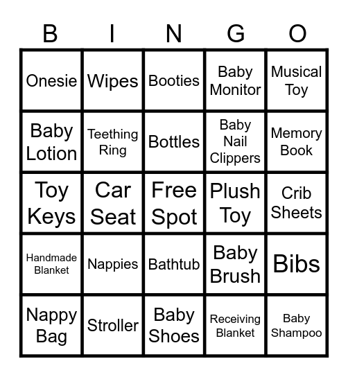 Gender Reveal Bingo Card