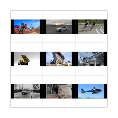 ABC Vehicles Bingo Card