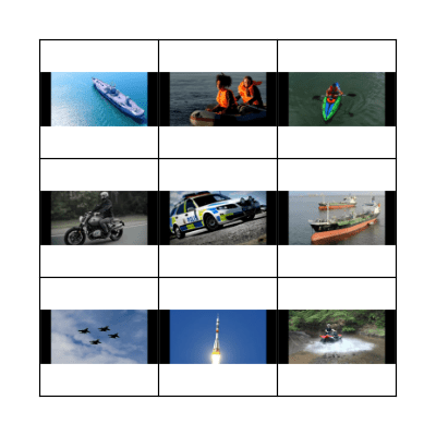 ABC Vehicles Bingo Card