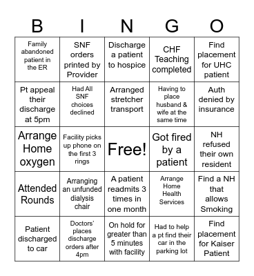 Case Management Week Bingo Card