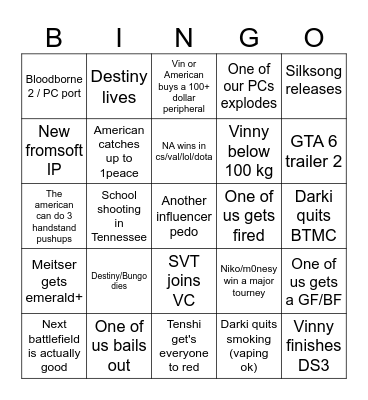 porkchop before japan trip Bingo Card