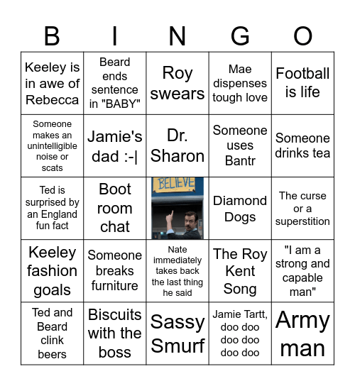 Ted Lasso Season 2 Bingo Card