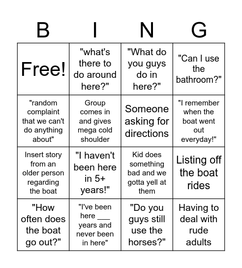 Canalway Center Bingo Card