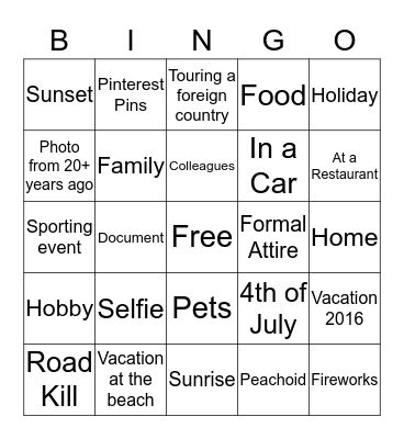 Mingle  Bingo Card