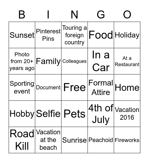 Mingle  Bingo Card