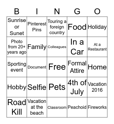 Mingle  Bingo Card