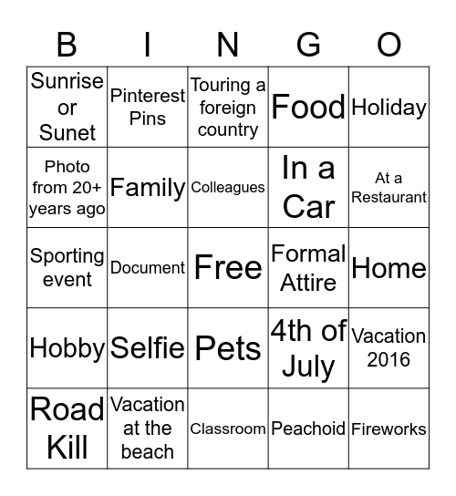 Mingle  Bingo Card