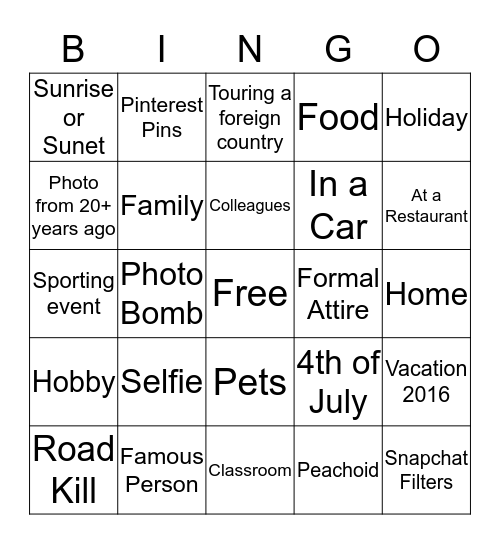 Mingle  Bingo Card