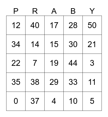 Prabhnoor's Sweet 16 Bingo Card