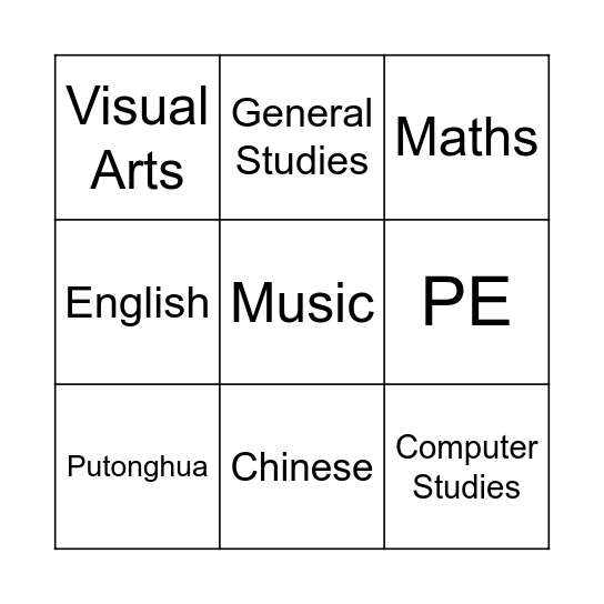 Do you like ...? Bingo Card