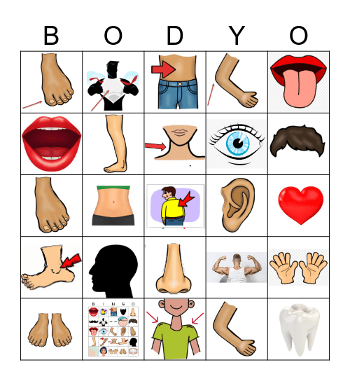 Sp1B Partes del cuerpo Bingo Card