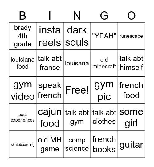 Cooper Conversation Bingo Card