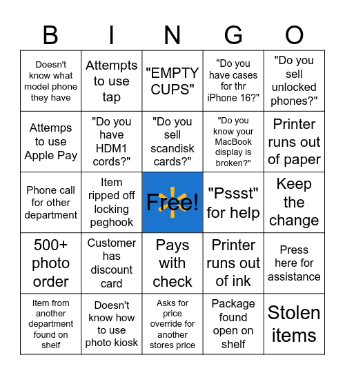 Electronics Bingo Card