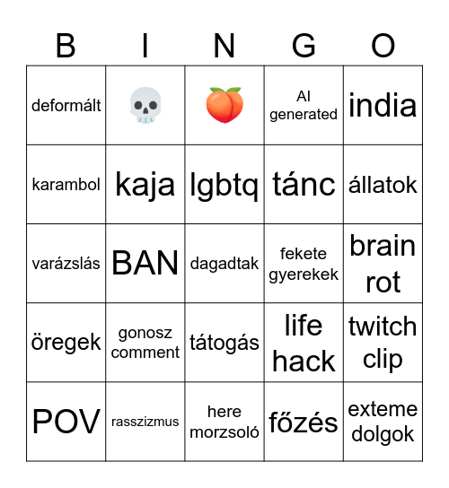 instagram reels bingo Card