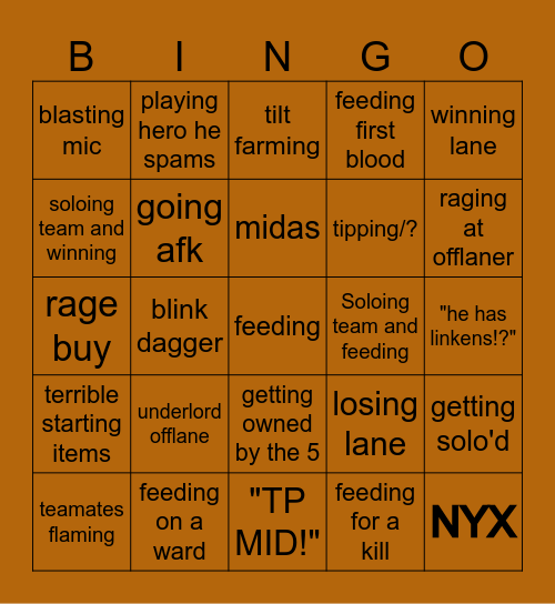 LUKE RANKED BINGO! mid edition ROFL Bingo Card