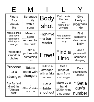 Bachelorette Bingo! Bingo Card