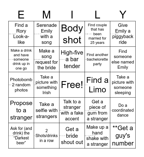 Bachelorette Bingo! Bingo Card