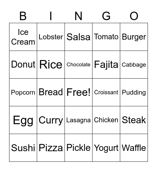 Would Eat - Basic Edition (Any Kind) Bingo Card