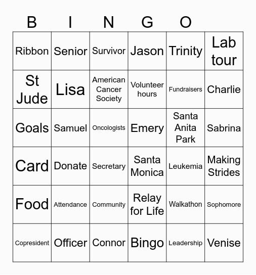 HCCC BINGO Card