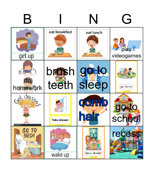 daily routine Bingo Card