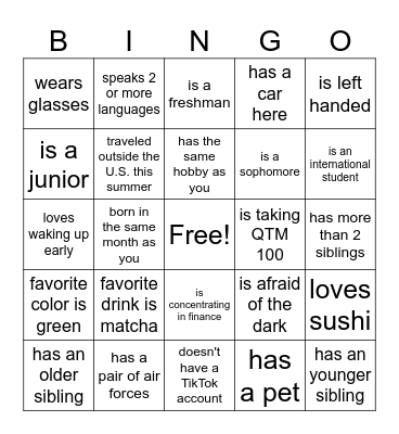 EMA Icebreaker Game Bingo Card