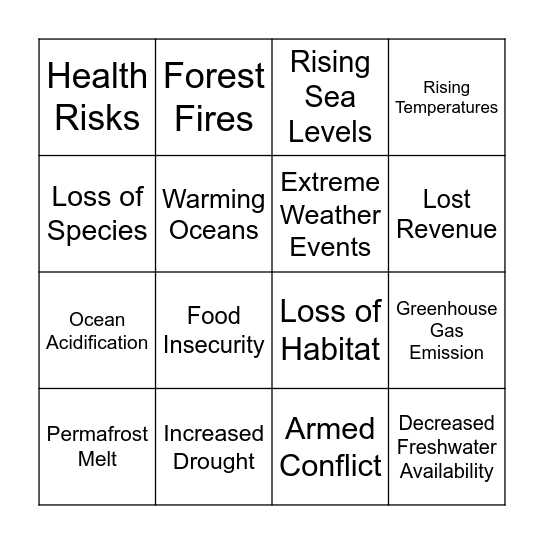 Uh Oh Humans Bingo Card