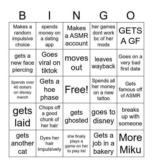 Katie Bingo Card