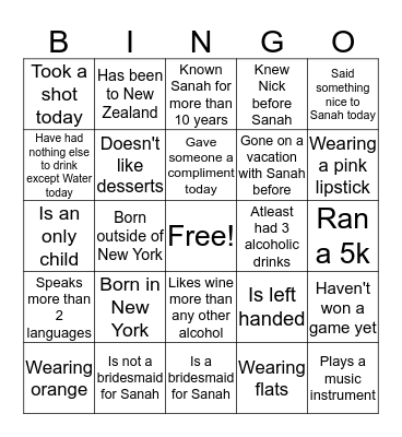 Sanah's Vintage Shower  Bingo Card