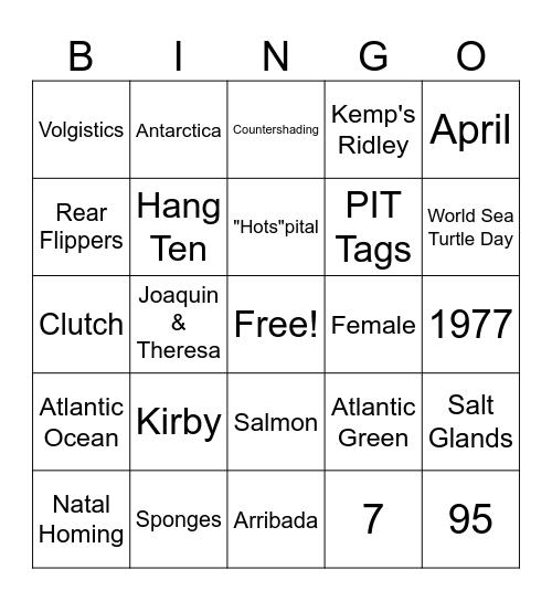 Volunteer Party Bingo Card