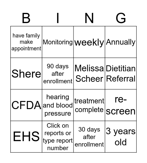 Fabulous Reports Bingo Card